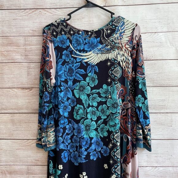 JOHNNY WAS LUNAMO CRANE PRINT SWING DRESS - Picture 8 of 11